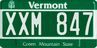 VT license plate XXM847
