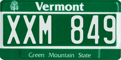 VT license plate XXM849