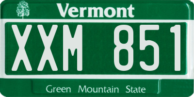 VT license plate XXM851