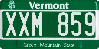 VT license plate XXM859