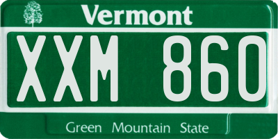VT license plate XXM860