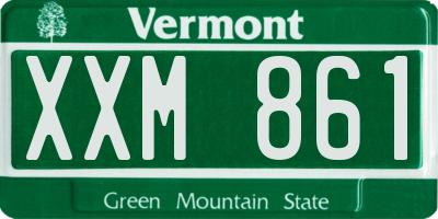 VT license plate XXM861