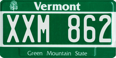 VT license plate XXM862