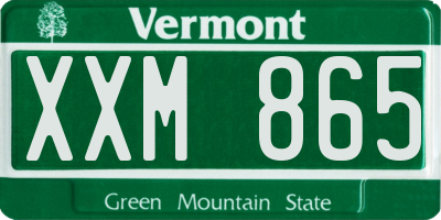 VT license plate XXM865