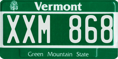 VT license plate XXM868