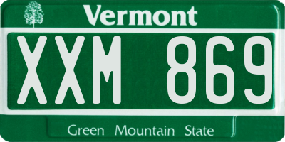 VT license plate XXM869