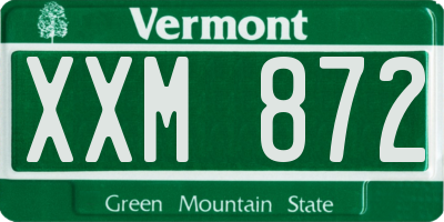 VT license plate XXM872
