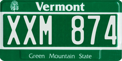 VT license plate XXM874