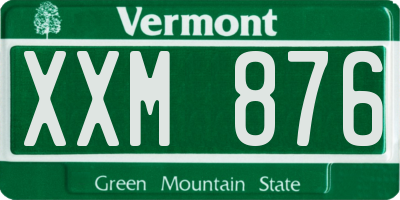 VT license plate XXM876