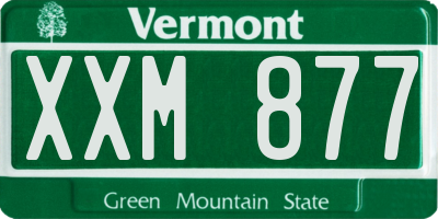 VT license plate XXM877