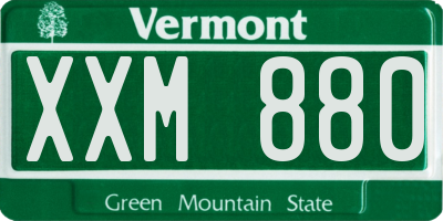 VT license plate XXM880