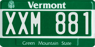 VT license plate XXM881
