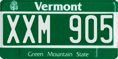VT license plate XXM905