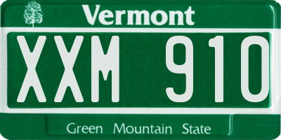 VT license plate XXM910