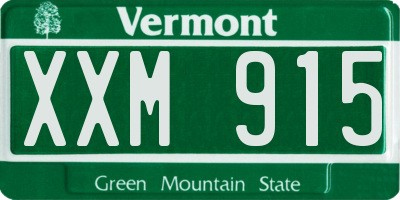VT license plate XXM915