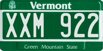 VT license plate XXM922