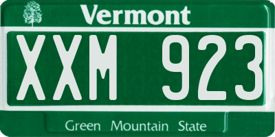 VT license plate XXM923