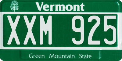 VT license plate XXM925