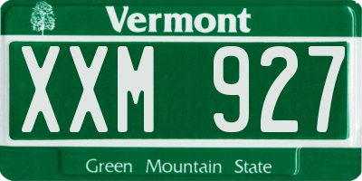 VT license plate XXM927