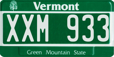 VT license plate XXM933