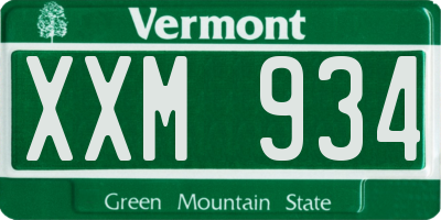 VT license plate XXM934