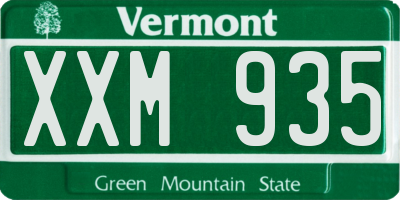VT license plate XXM935