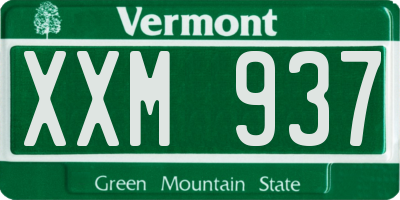 VT license plate XXM937