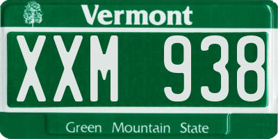 VT license plate XXM938