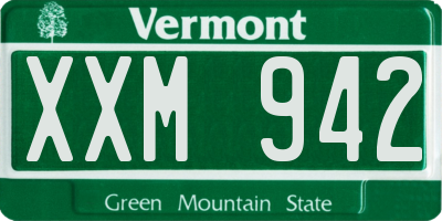 VT license plate XXM942