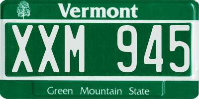 VT license plate XXM945