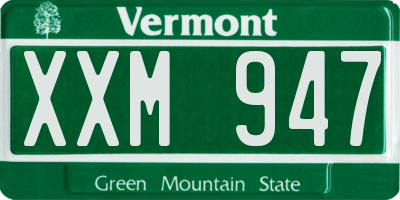 VT license plate XXM947