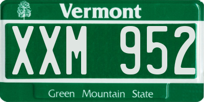 VT license plate XXM952