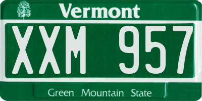 VT license plate XXM957