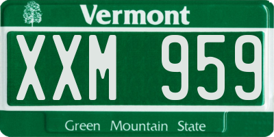VT license plate XXM959