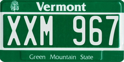 VT license plate XXM967