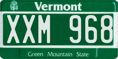 VT license plate XXM968