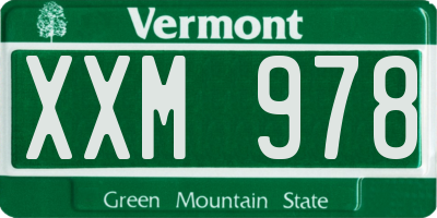 VT license plate XXM978