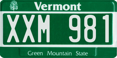 VT license plate XXM981