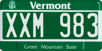 VT license plate XXM983