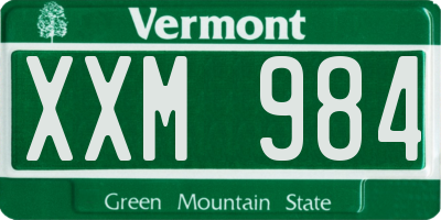 VT license plate XXM984