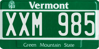 VT license plate XXM985