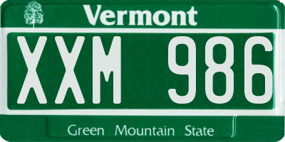 VT license plate XXM986