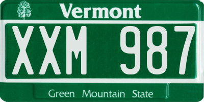 VT license plate XXM987