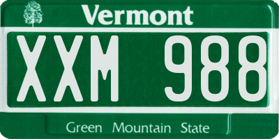 VT license plate XXM988