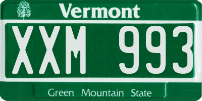 VT license plate XXM993