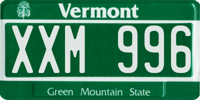 VT license plate XXM996
