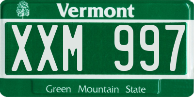 VT license plate XXM997