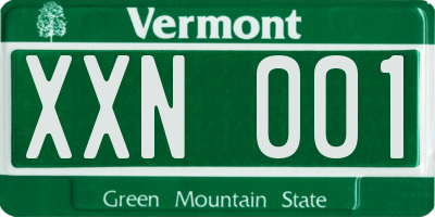 VT license plate XXN001