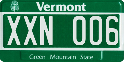VT license plate XXN006