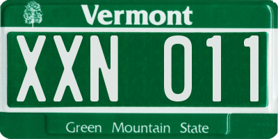 VT license plate XXN011